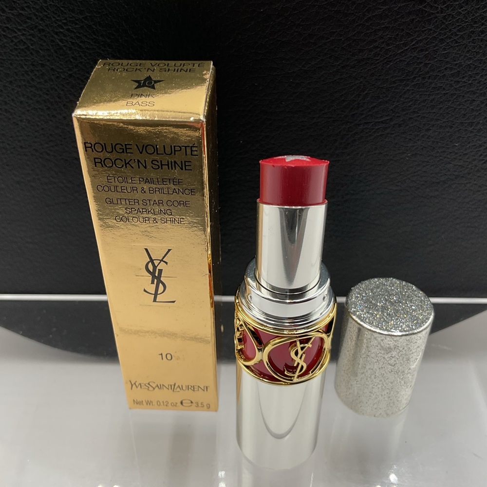 Yves Saint Laurent Rouge Volupté Rock ‘N Shine Lipstick in 10 Pink Bass - BNIB - Picture 10 of 16